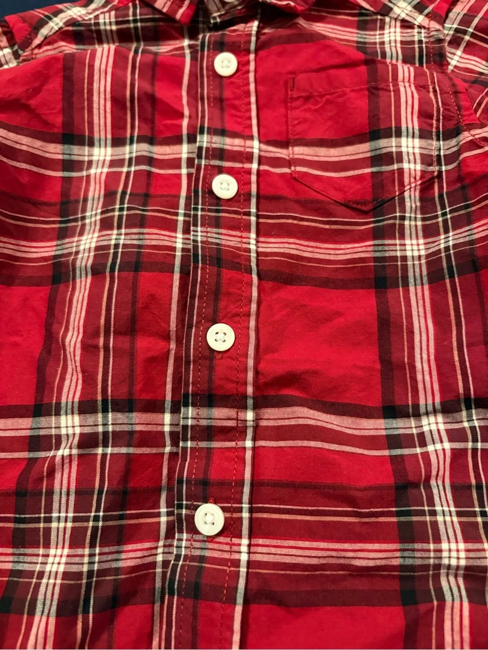 Red Plaid Button-Up Shirt toddler size 12-18m